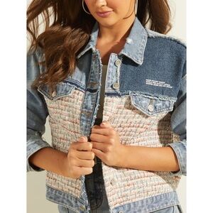 New GUESS Women’s Patchwork Denim Jacket